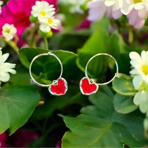 Gold Heart Hoop Earrings